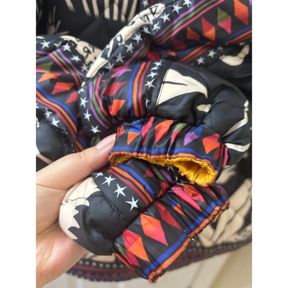 FARM Rio Cerrado Sky Reversible Puffer Jacket Black & White Rainbow Size S - Picture 11 of 16